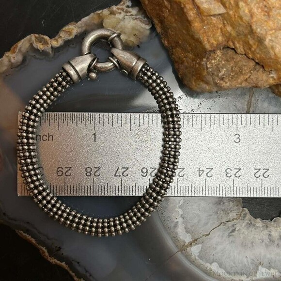 Vintage Sterling Silver Twisted Popcorn Mesh 7.5\